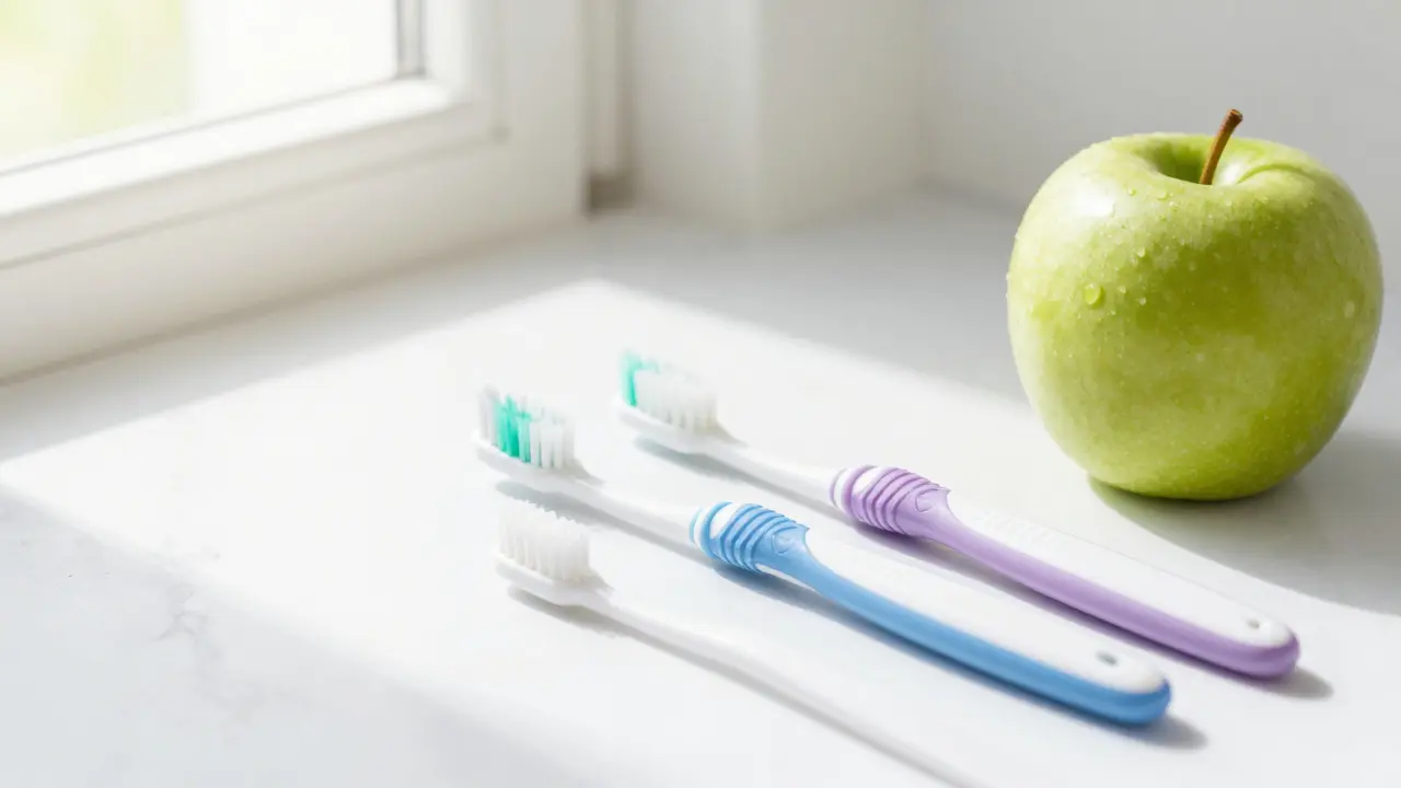 Sada pro prevenci zdraví zubů: sonický kartáček a mežizubní kartáčky.