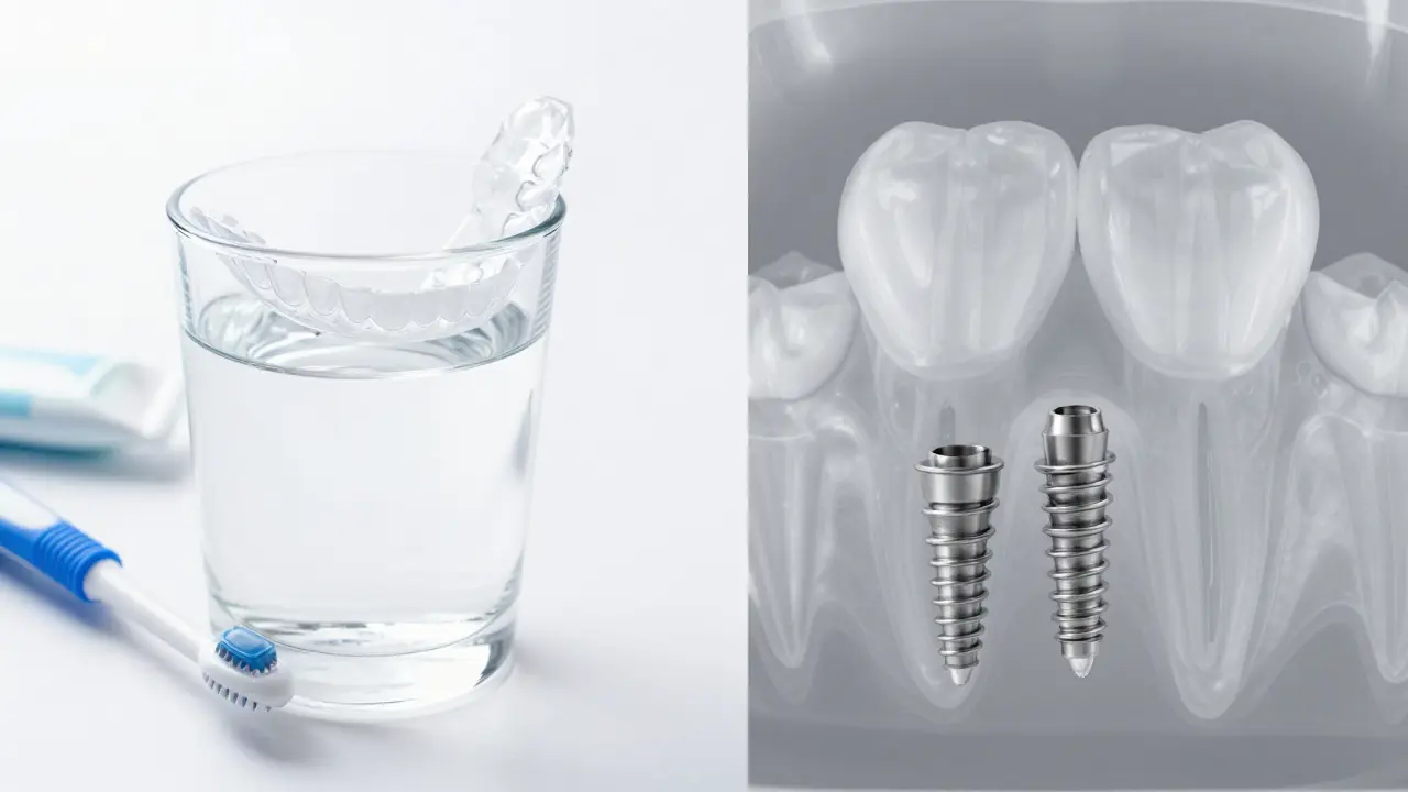 Péče o náhrady a implantáty v ústech