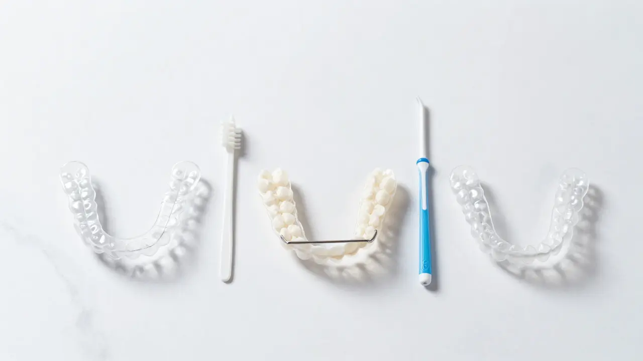 Typy retainerů a nástroje pro ústní hygienu